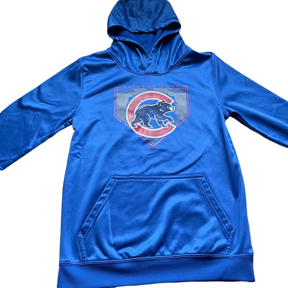 Youth MLB Chicago Cubs Blue Hooded Sweatshirt Sz Large